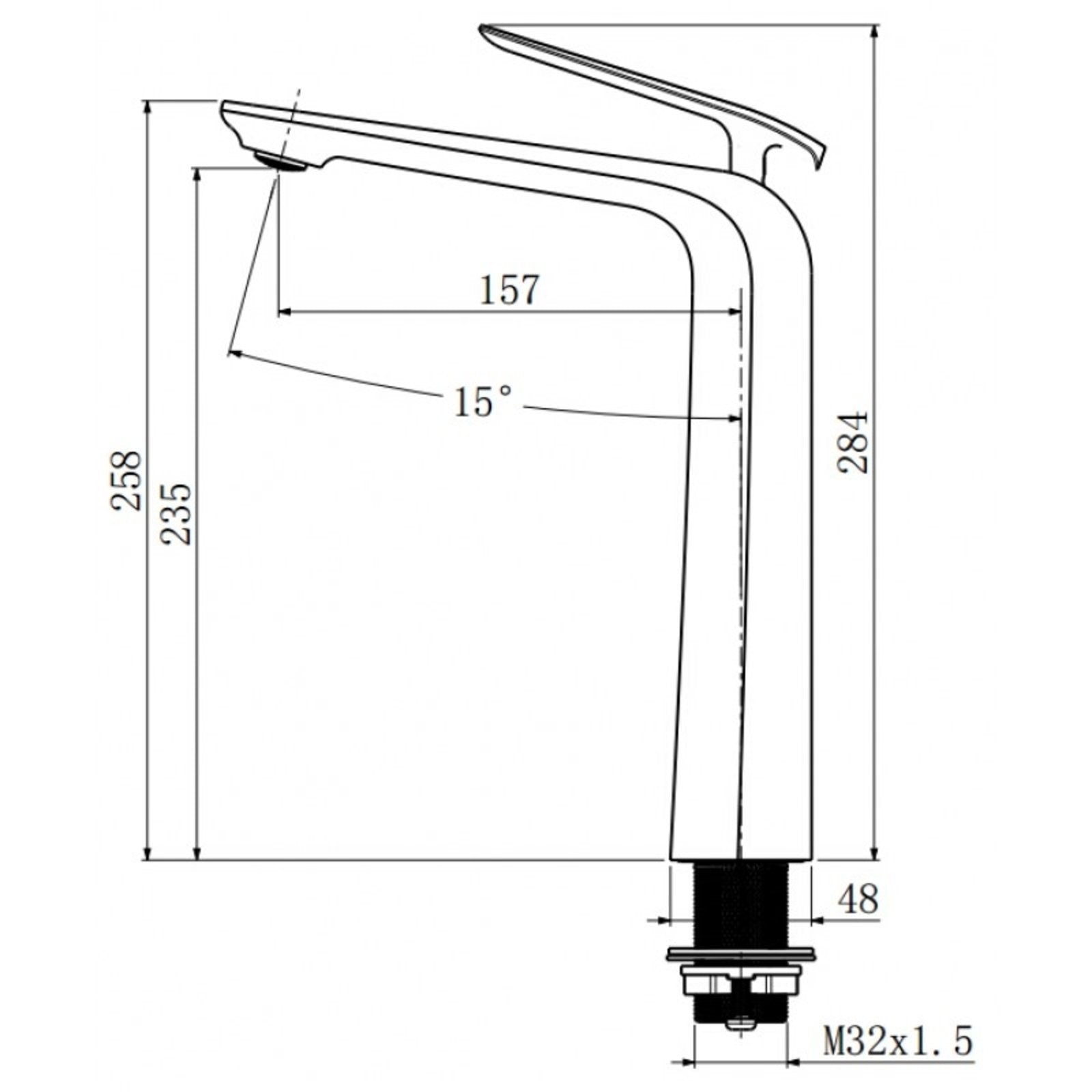 Esperia Gun Metal Grey Tall Basin Mixer