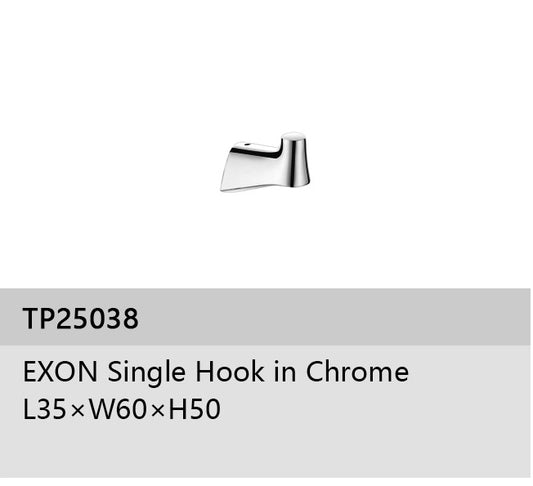 EXON SINGLE HOOK IN CHROME L35*W60*H50