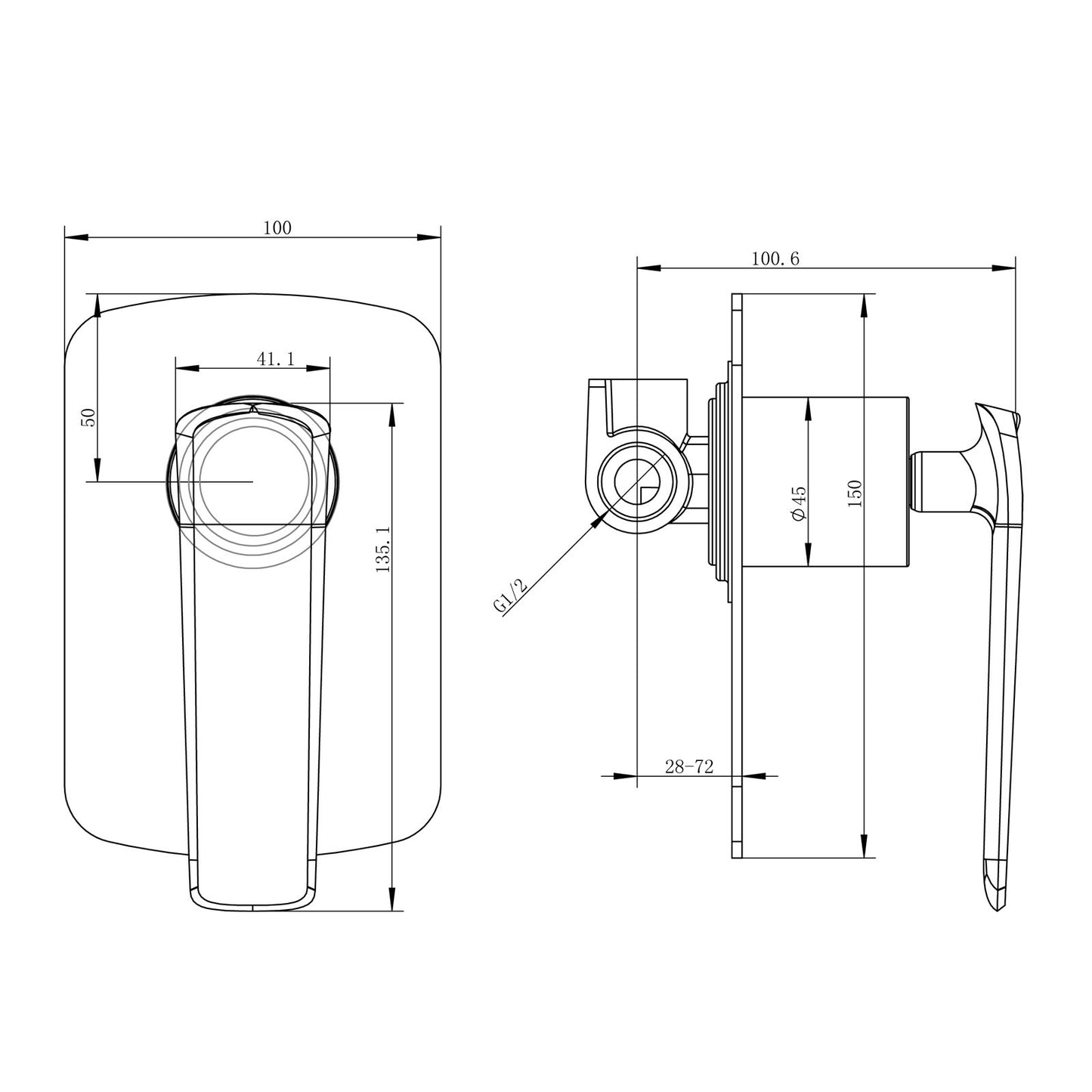 Esperia Chrome Wall Mixer