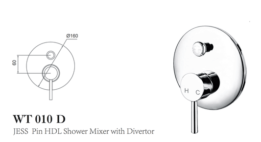 JESS PIN HDL SHOWER MIXER WITH DIVERTOR