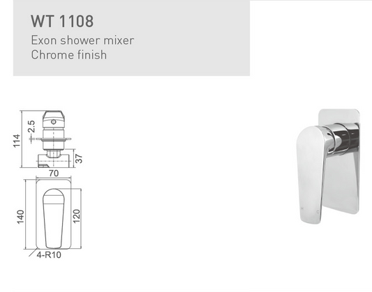 EXON SHOWER MIXER CHROME FINISH