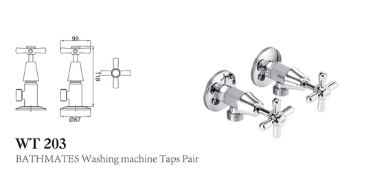 BATHMATES WASHING MACHINE TAPS PAIR