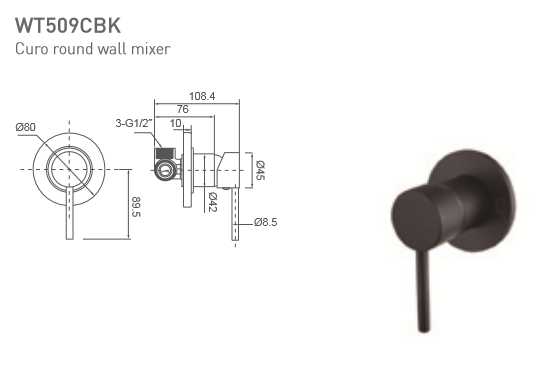 CURO ROUND WALL MIXER