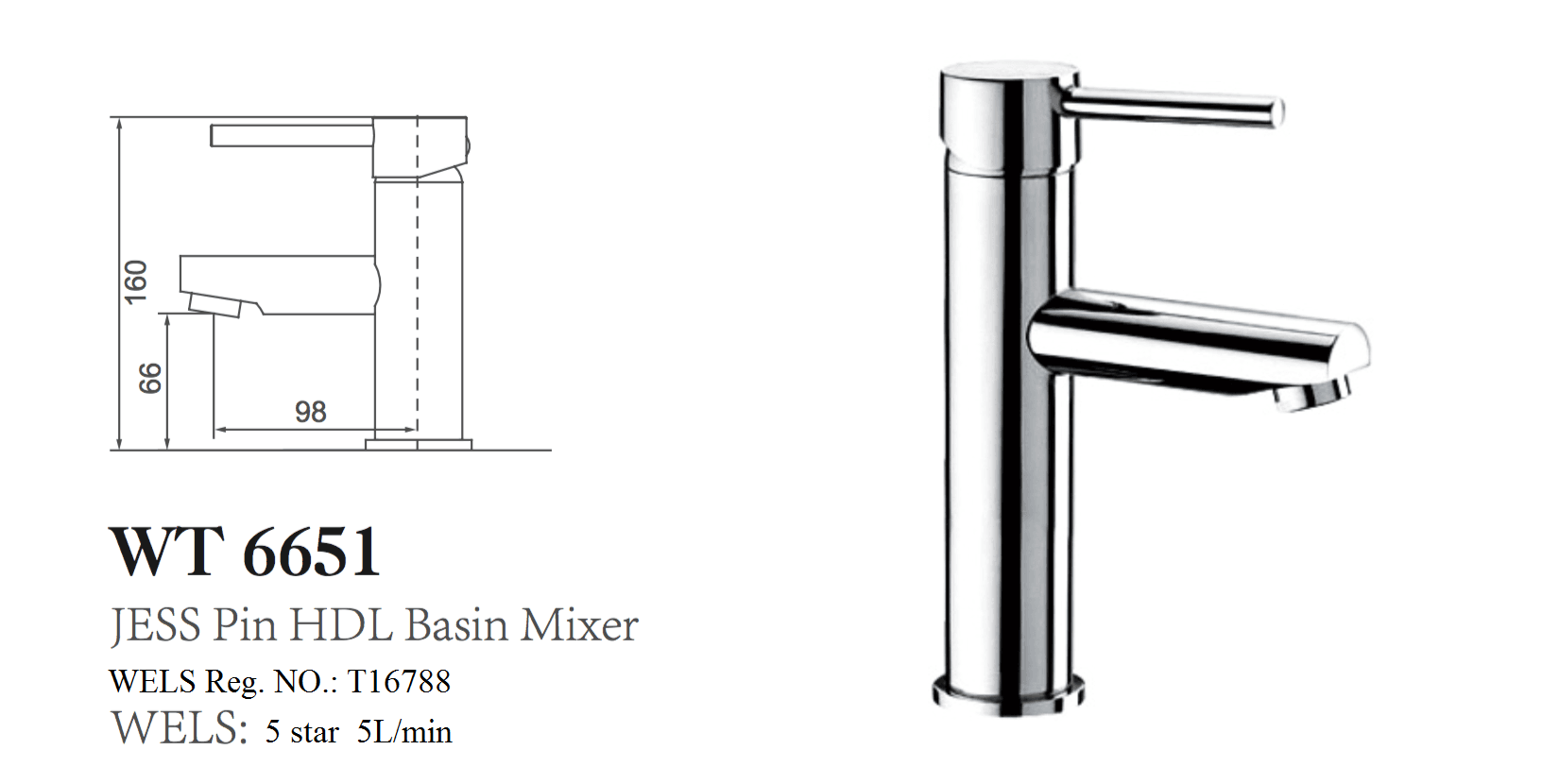 JESS PIN HDL BASIN MIXER