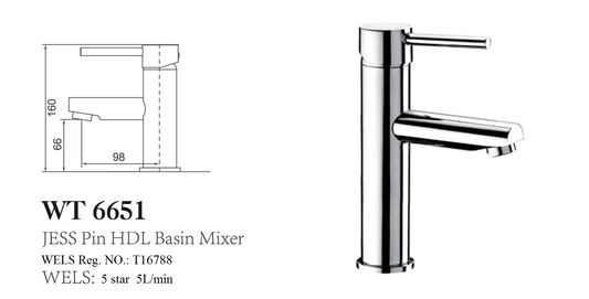JESS PIN HDL BASIN MIXER