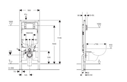 GBT-698-CC – Geberit Wall Hung Concealed Cistern