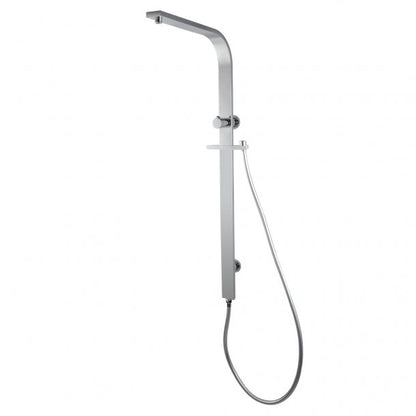 Square Chrome Wide Shower Rail with Diverter Top Water Inlet
