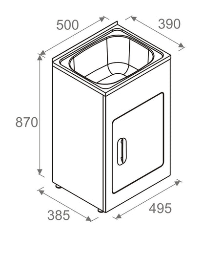 Tulsa 27L Laundry through with Metal Cabinet