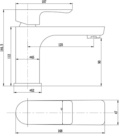 Sanalino Matte Black Basin Mixer