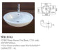 COMO Semi-Recess Oval Basin **Use 32mm with Overflow Waste** Capacity: 4L