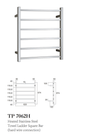 BIANCO Square 6 Bar Heated Towel Ladder in Chrome